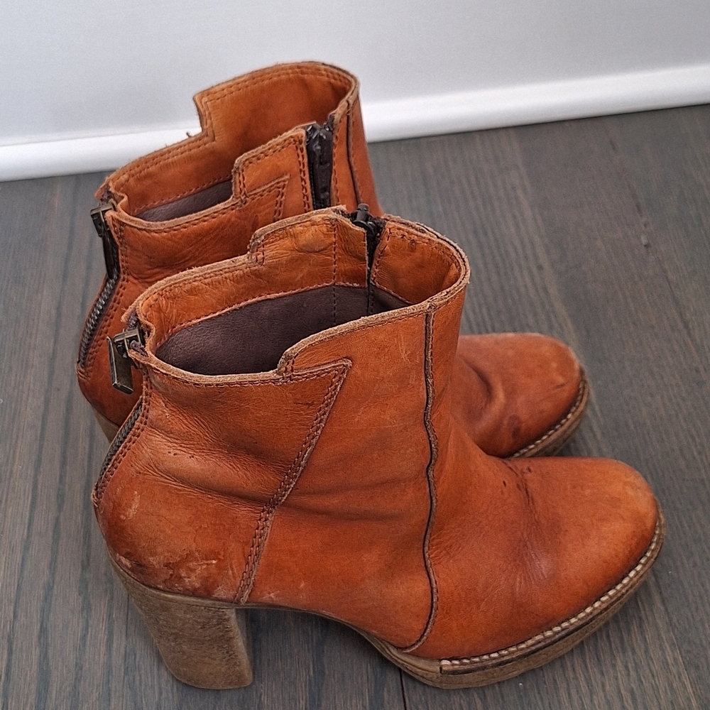 FY2K Leather Platform Ankle Boots 7 - Picture 1 of 11